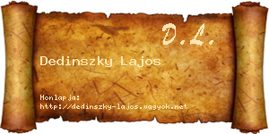 Dedinszky Lajos névjegykártya